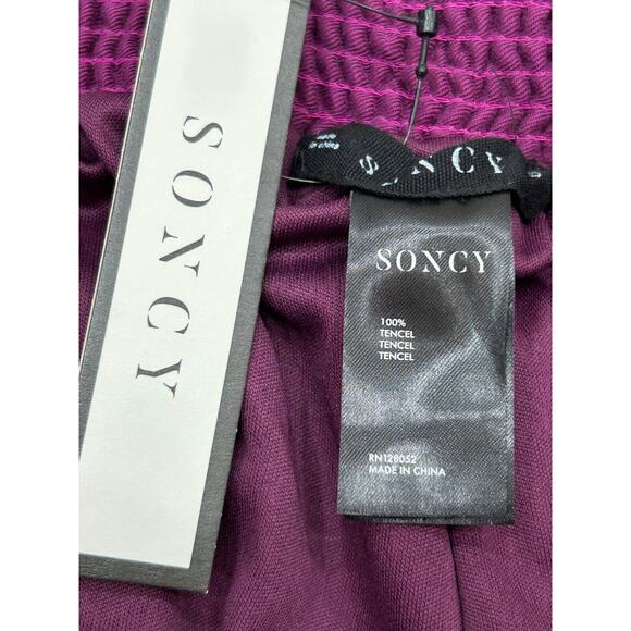 NWT Soncy Womens Purple Tencel Elastic Waist Wide Leg Harem Pants Sz 26 - Picture 5 of 12